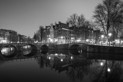 Bridge reflection BW, Amsterdam